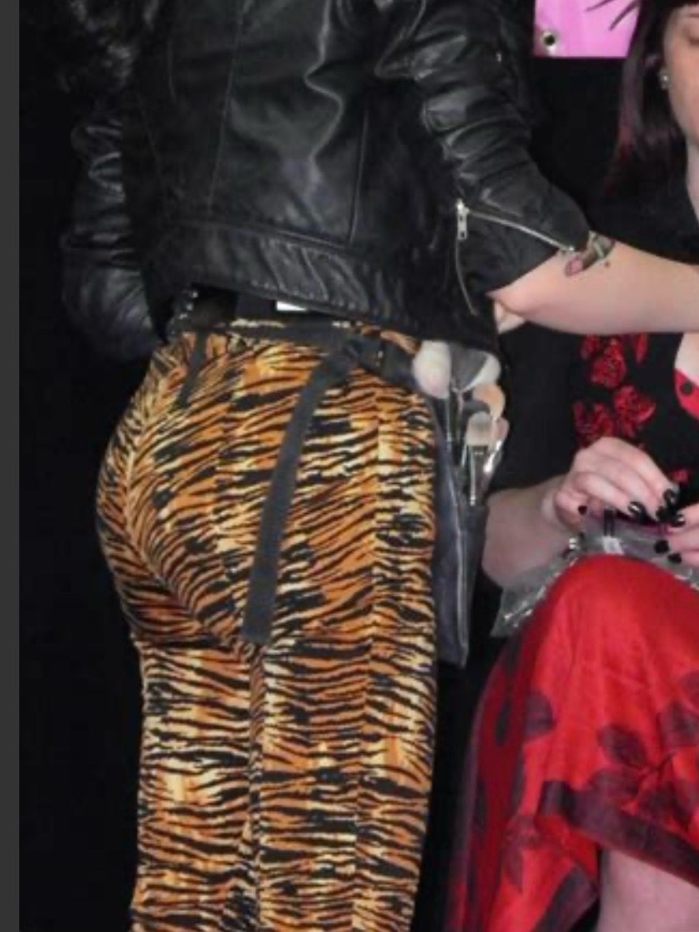 Deadly Dames Tiger-Print vintage style cigarette pants